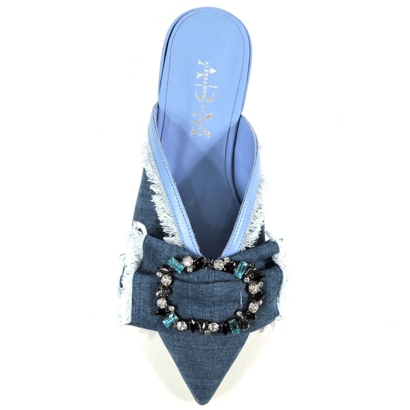 FABRIC LOW HEELS WOMEN'S MULES - Picture 7 of 8